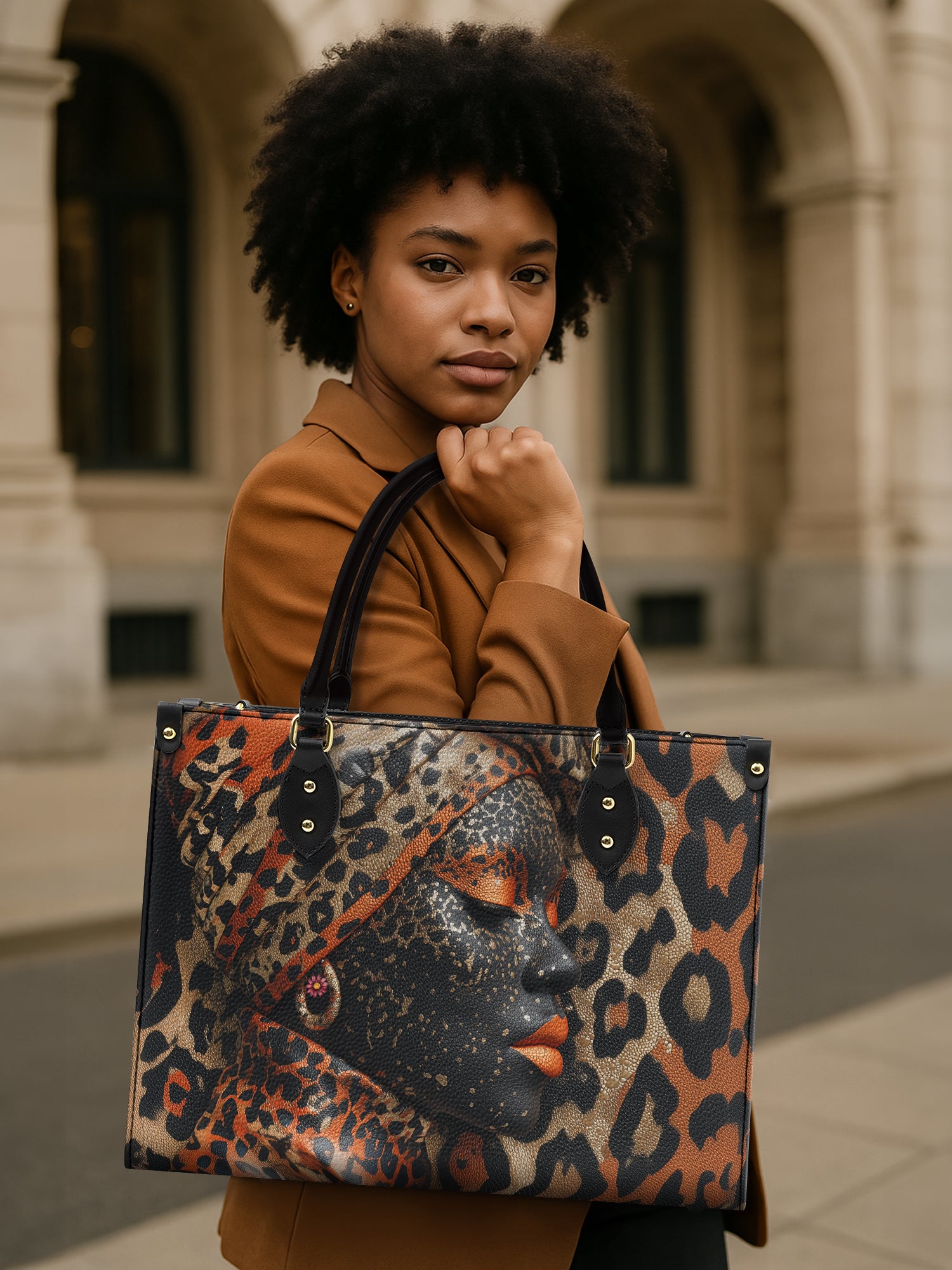 Leopard Legacy Premium Leather Handbag QR0HH098