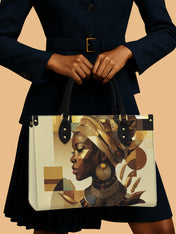 Golden Facets Premium Leather Handbag QR0TV045