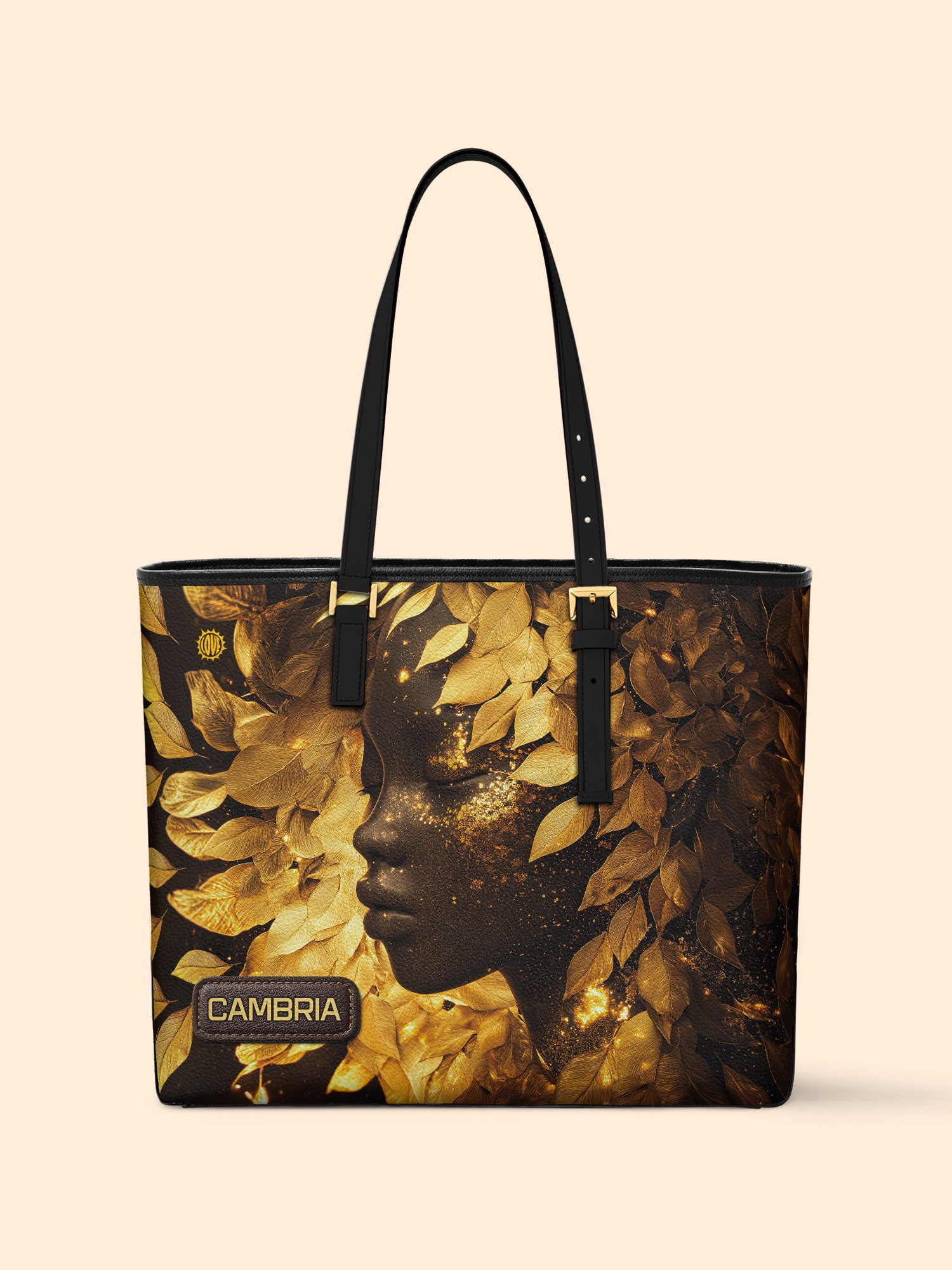 Leaves Woman Sleek Leather Tote