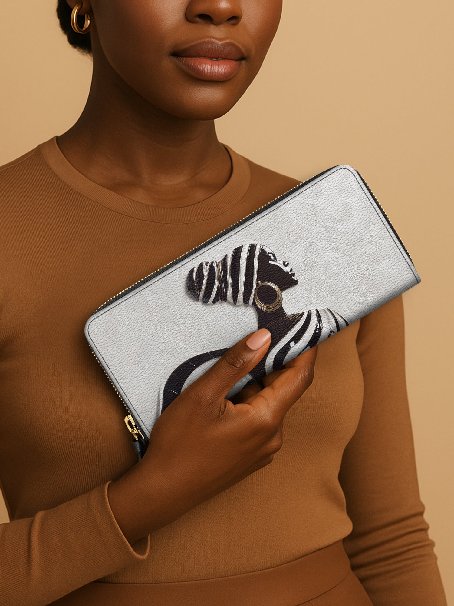 Ivory Stripes Slimline Zippy Wallet QR0XD443