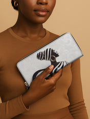 Ivory Stripes Slimline Zippy Wallet QR0XD443