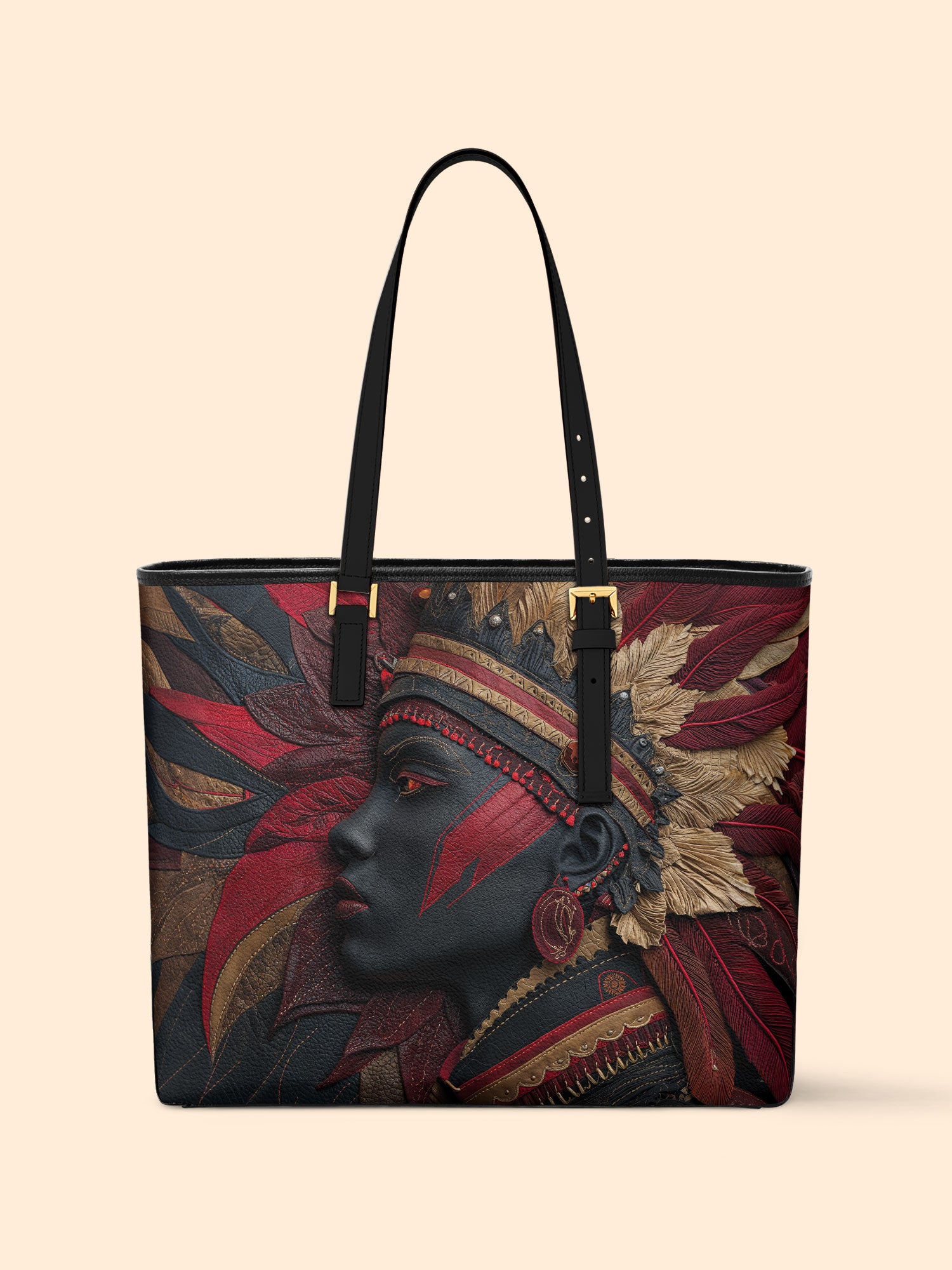 Warrior’s Bloom Sleek Leather Tote QR0TD072
