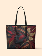 Warrior’s Bloom Sleek Leather Tote QR0TD072
