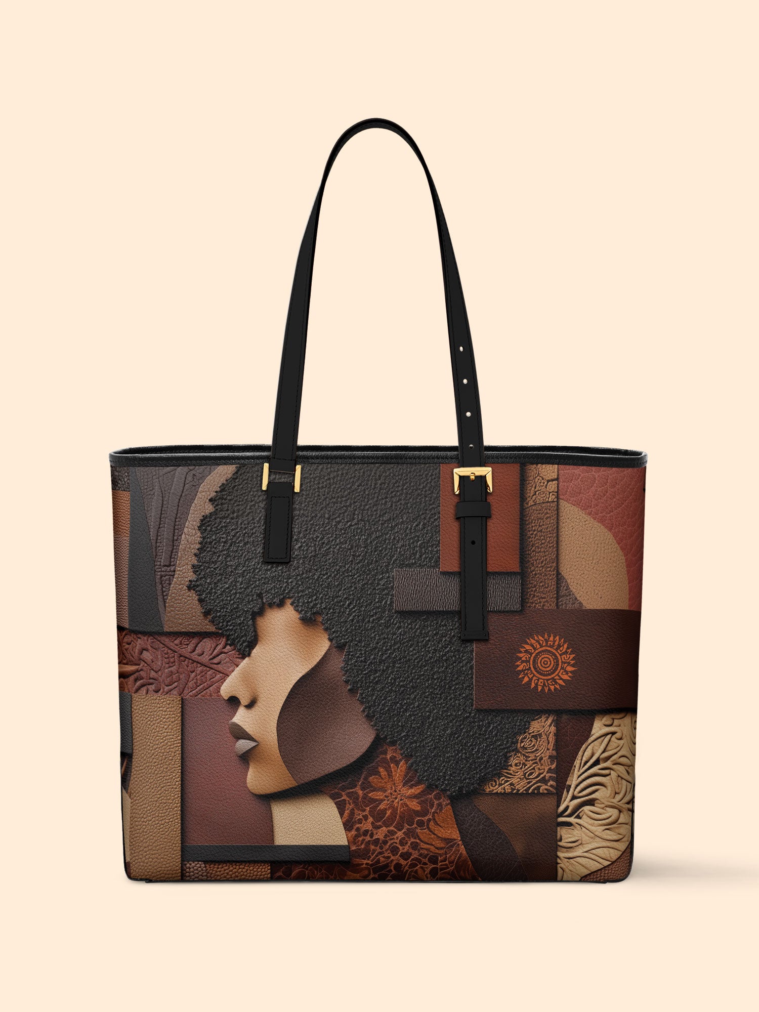 Essence of Melanin Sleek Leather Tote QR0TD023