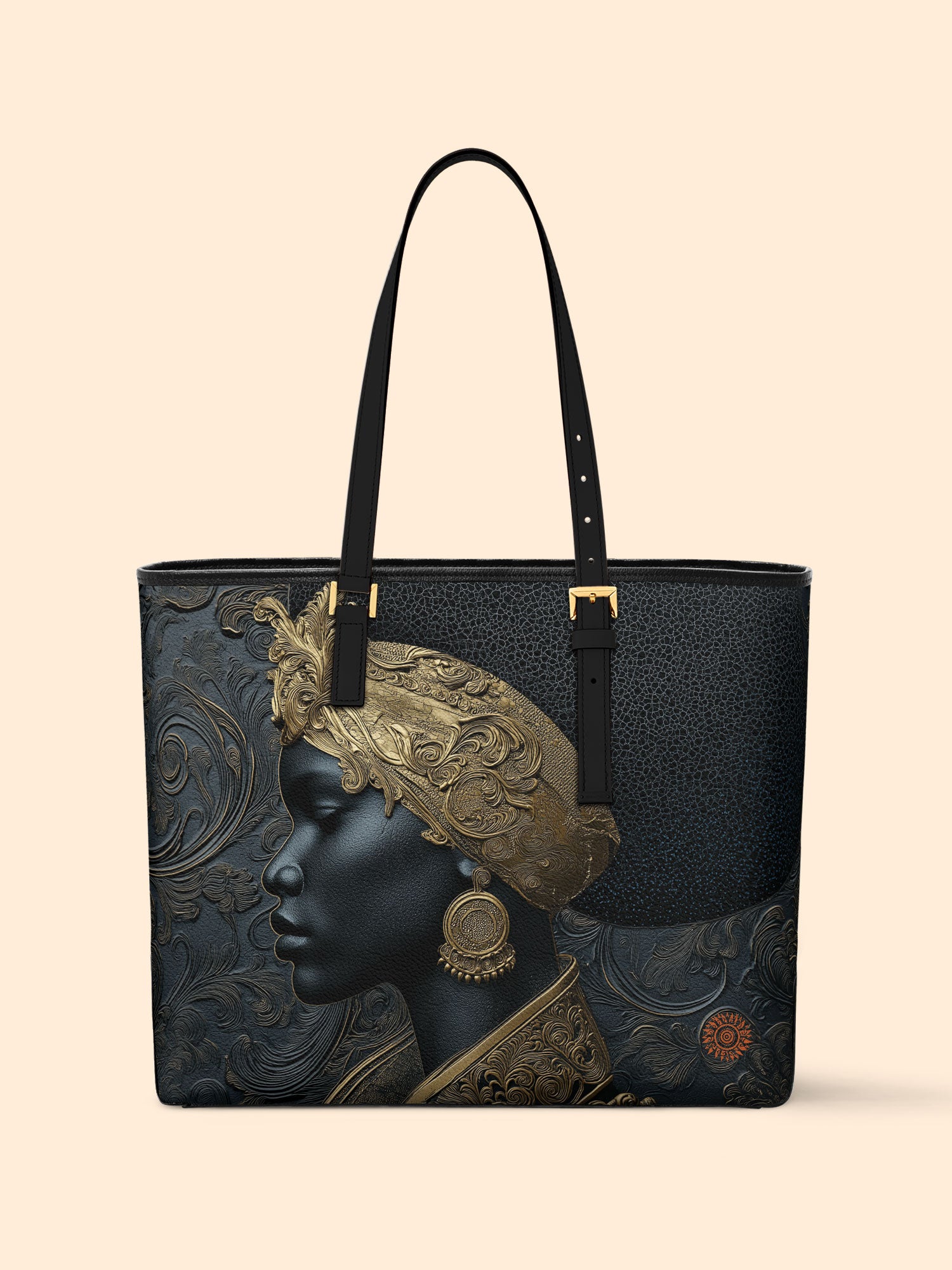 Ebony Sovereign Sleek Leather Tote QR0XD049