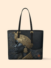 Ebony Sovereign Sleek Leather Tote QR0XD049