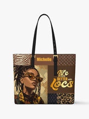 Better with Locs Sleek Leather Tote