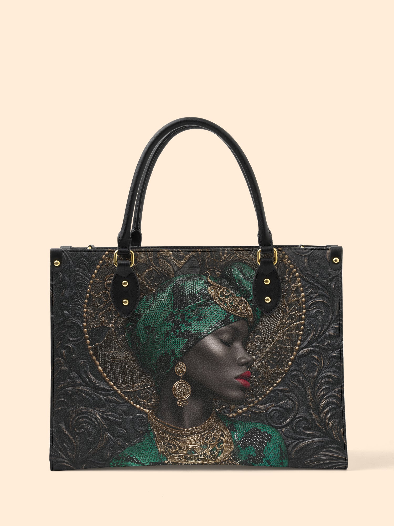 African Serpent Premium Leather Handbag QR0XD461