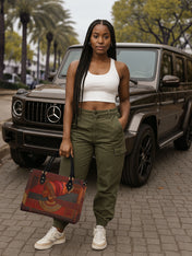 Regal Ember Premium Leather Handbag QR0XD511