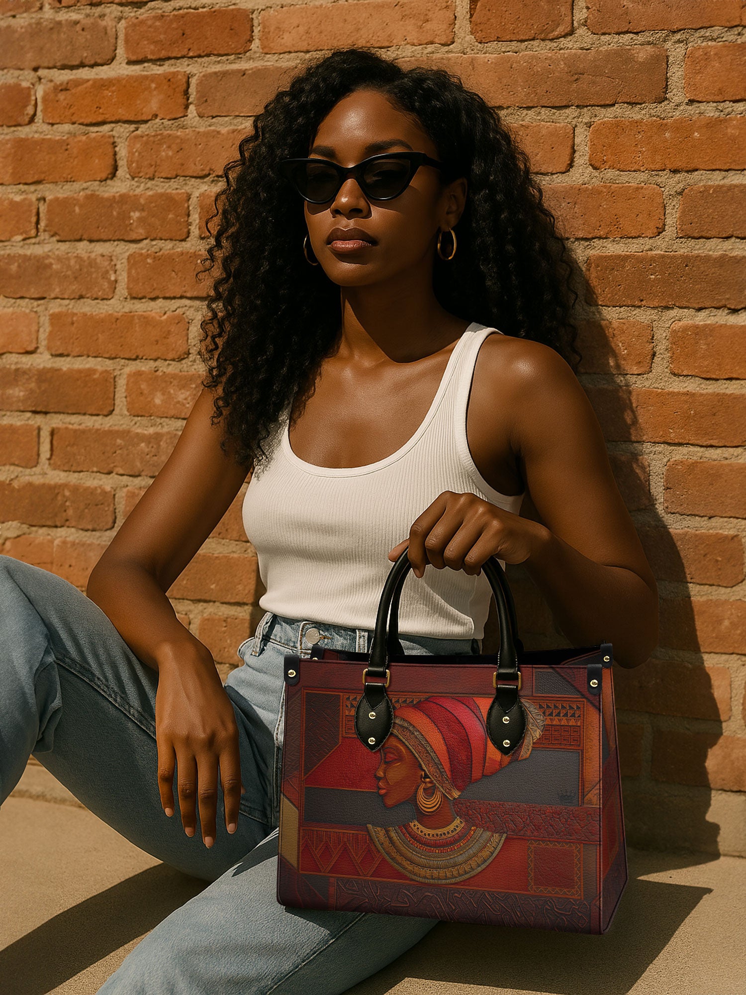 Regal Ember Premium Leather Handbag QR0XD511