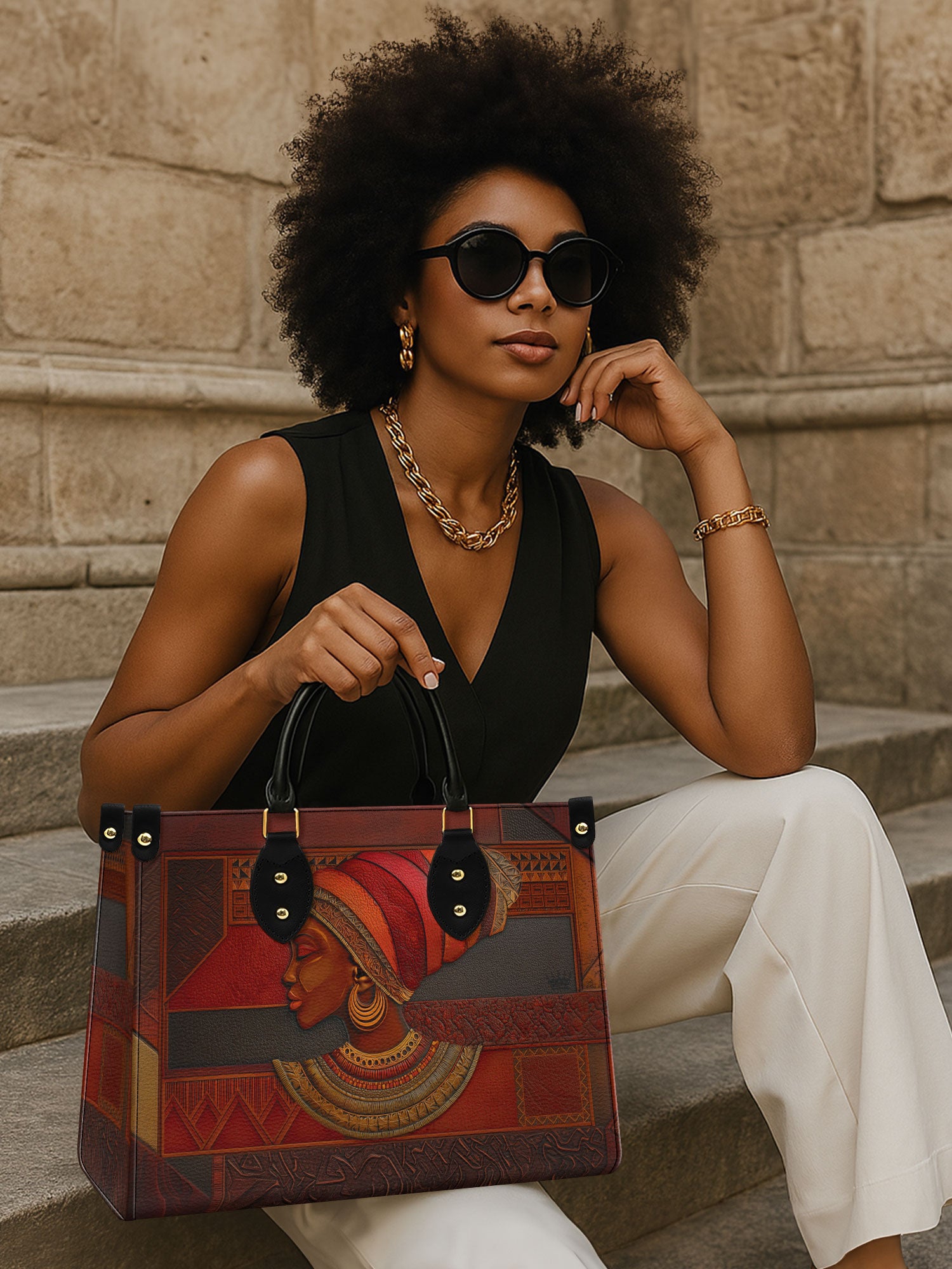 Regal Ember Premium Leather Handbag QR0XD511