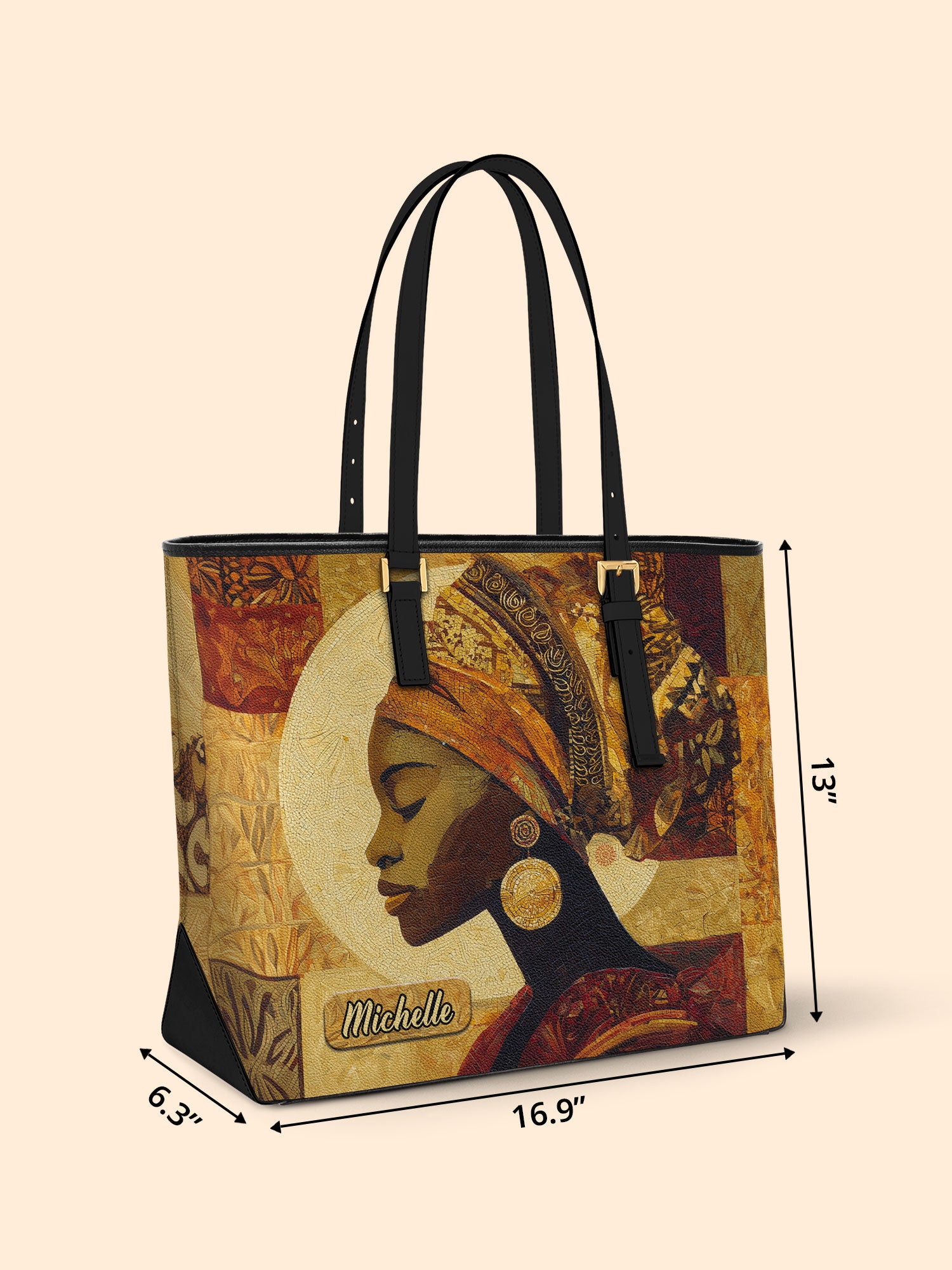 Afro Essence Sleek Leather Tote