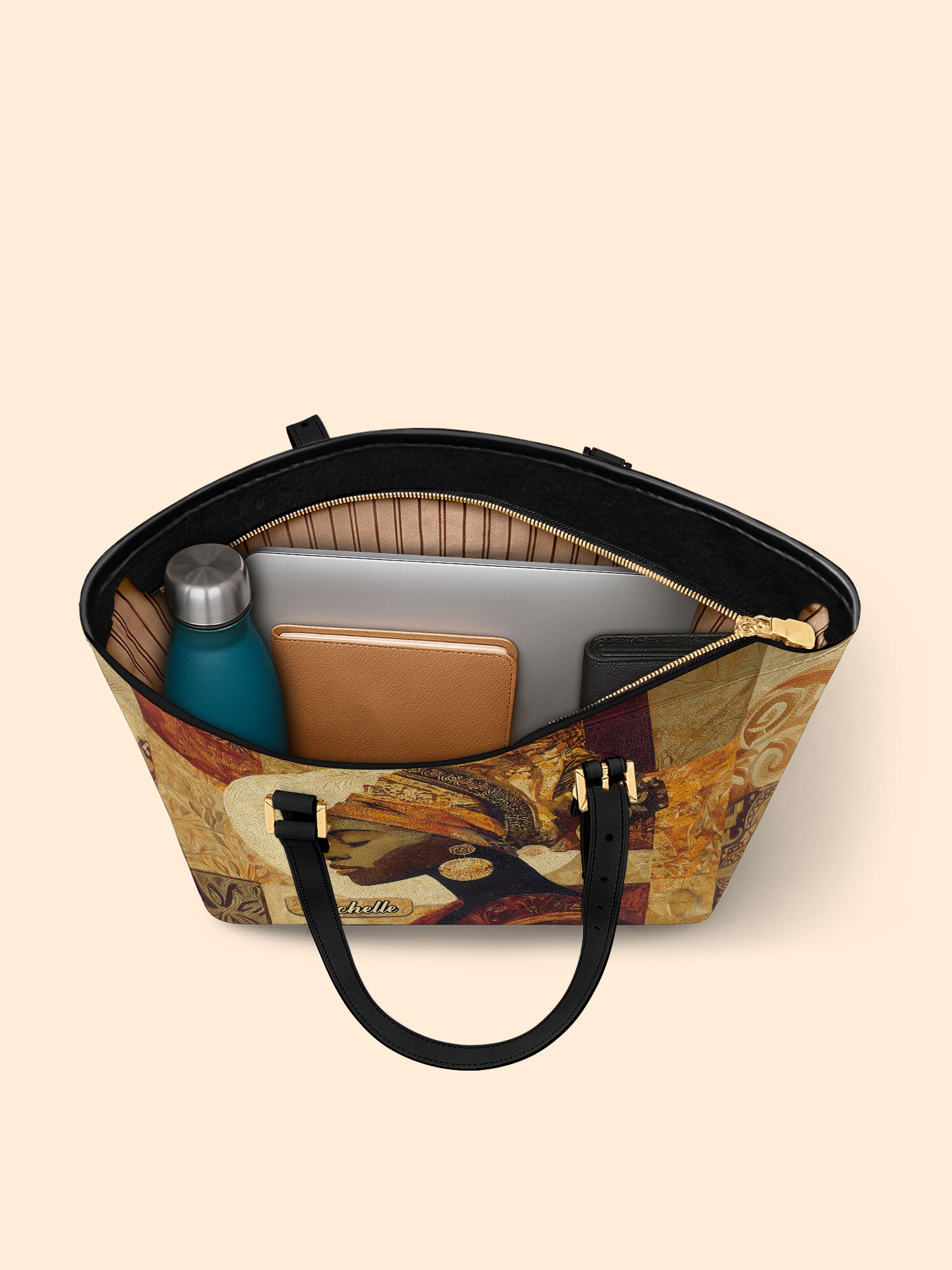 Afro Essence Sleek Leather Tote