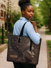 Back To Africa Sleek Leather Tote
