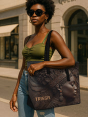 Back To Africa Sleek Leather Tote