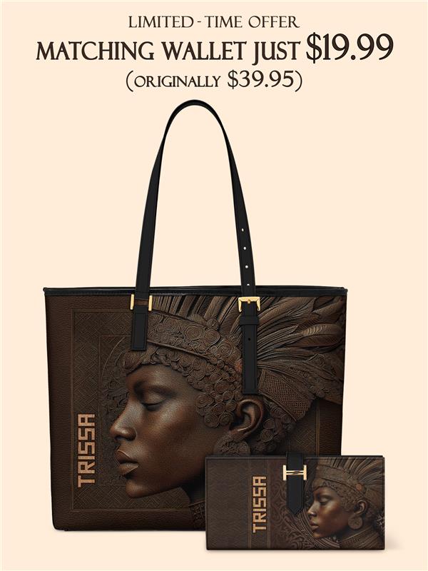 Back To Africa Queenira Sleek Leather Tote