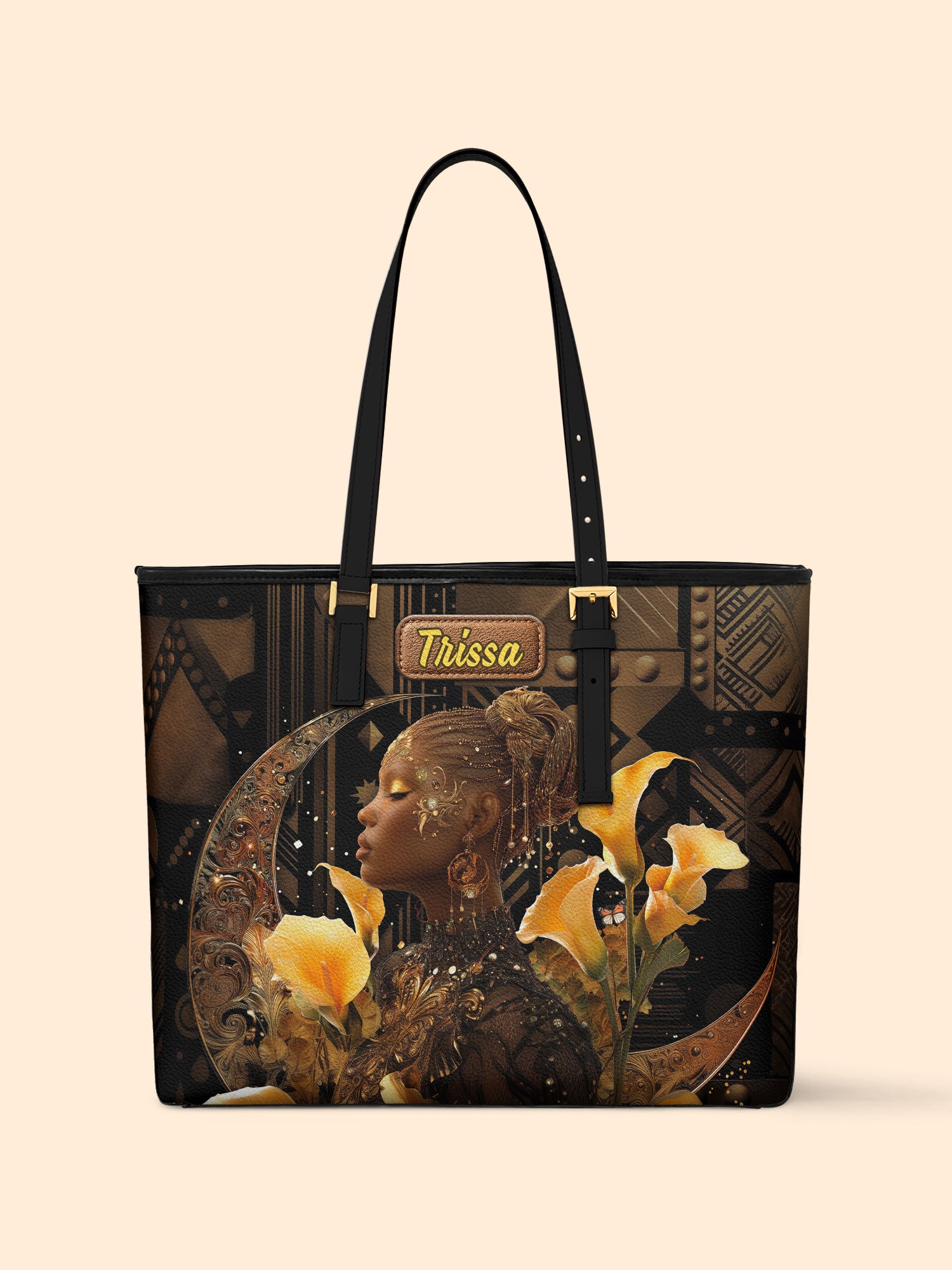 Calla Lilies Girl Sleek Leather Tote