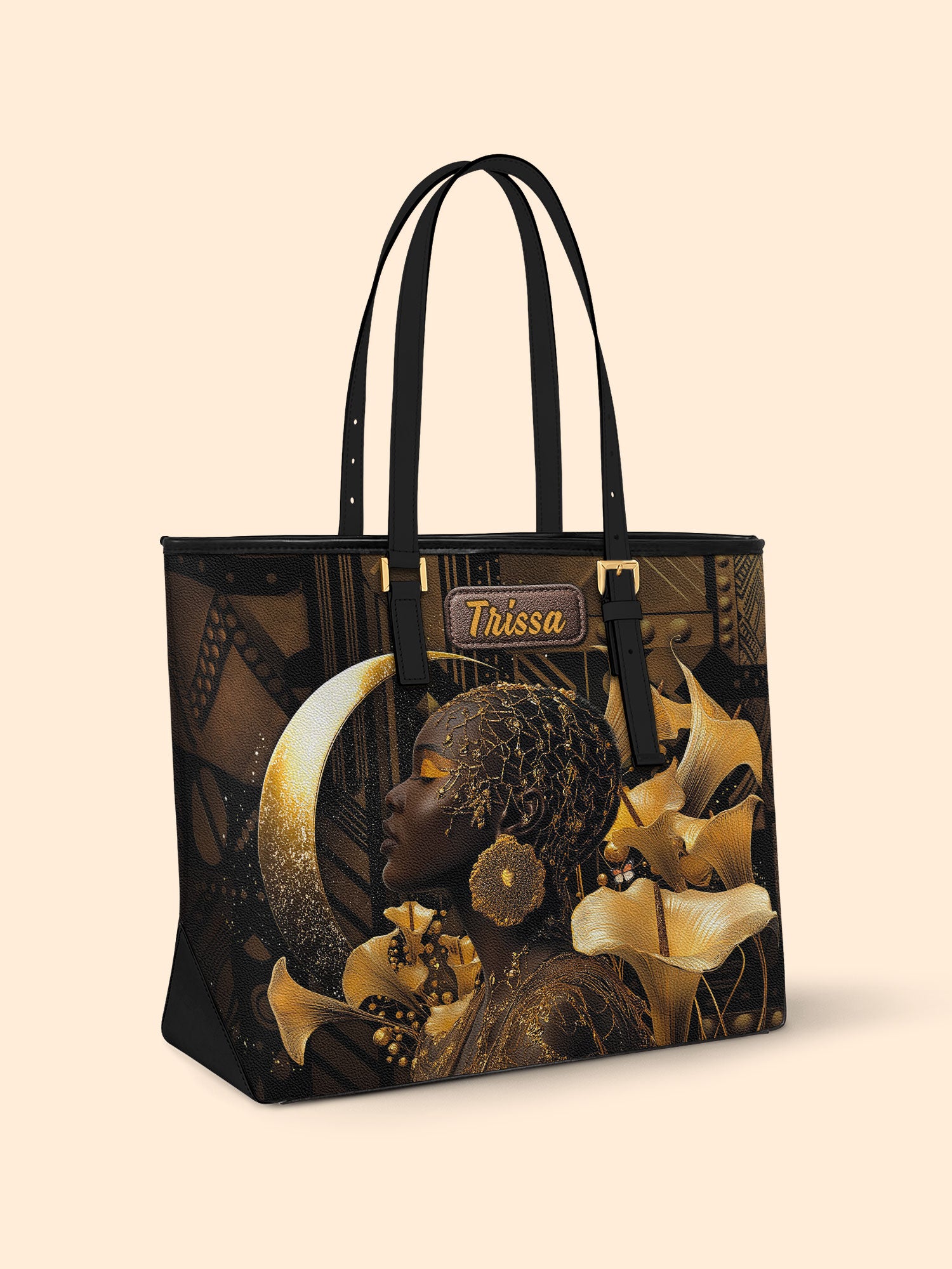 Calla Lilies Girl Sleek Leather Tote