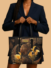 Calla Lilies Girl Sleek Leather Tote