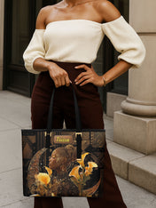 Calla Lilies Girl Sleek Leather Tote