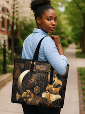 Calla Lilies Girl Sleek Leather Tote