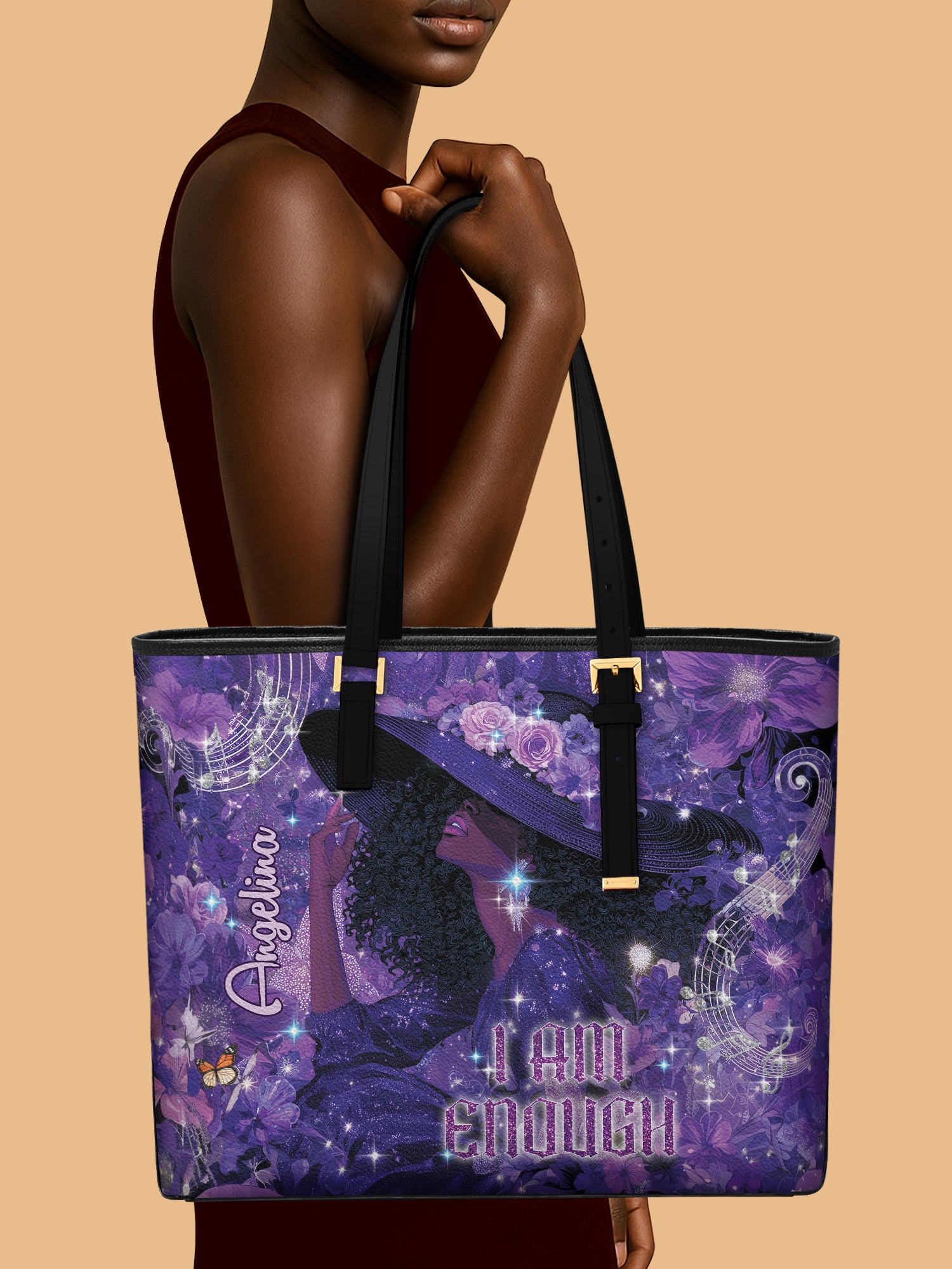 Black Magic Sleek Leather Tote