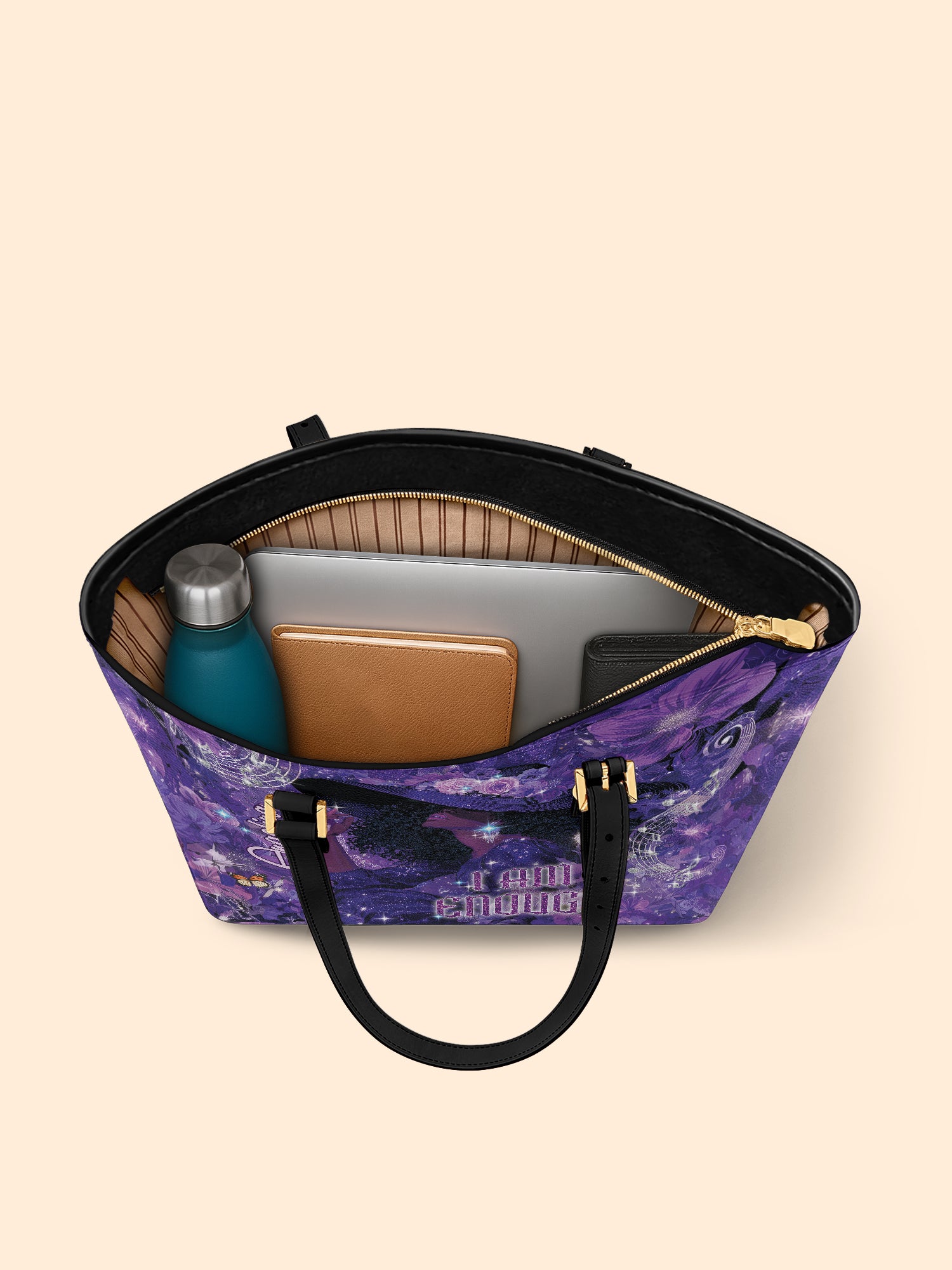 Black Magic Sleek Leather Tote