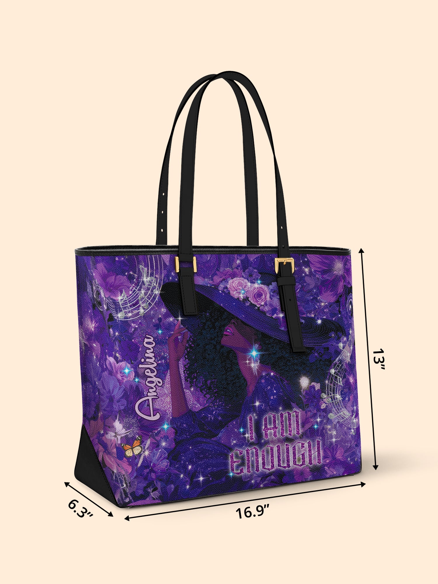 Black Magic Sleek Leather Tote
