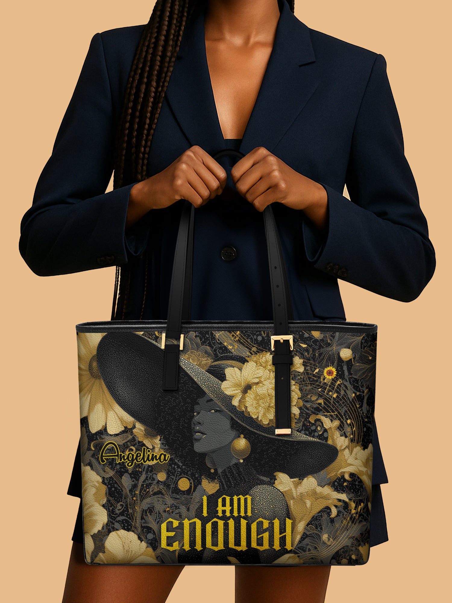 Enough In Harmony Sleek Leather Tote