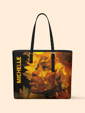 Sunflower Aura Sleek Leather Tote