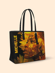 Sunflower Aura Sleek Leather Tote