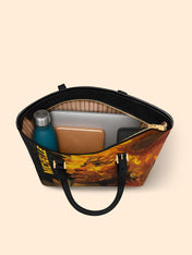 Sunflower Aura Sleek Leather Tote