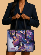 Purple Radiance Sleek Leather Tote