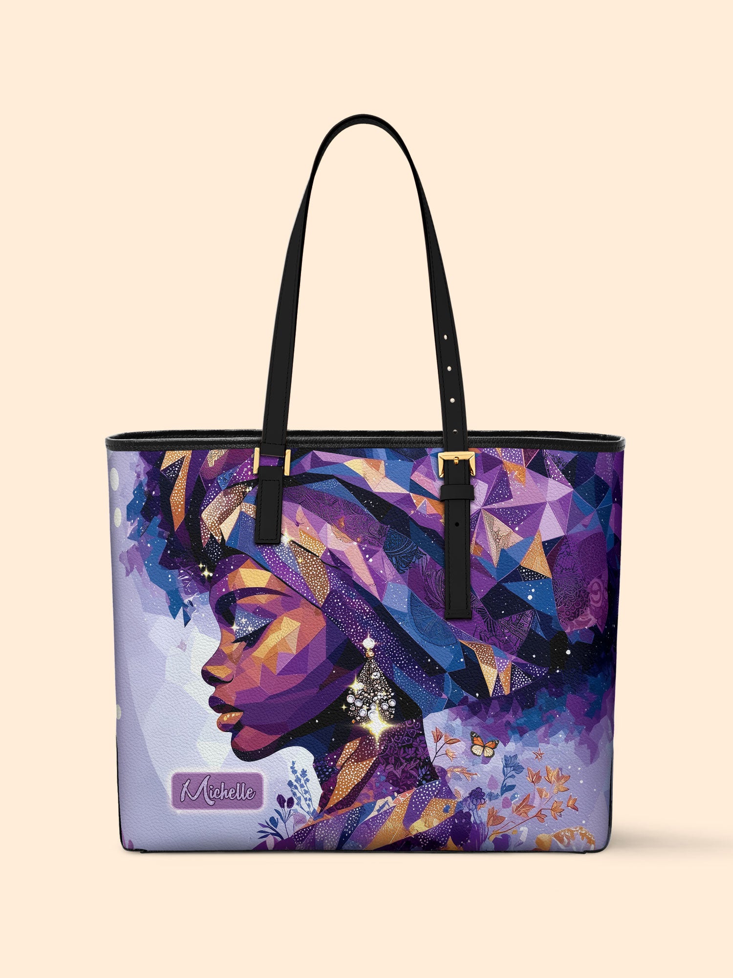 Purple Radiance Sleek Leather Tote