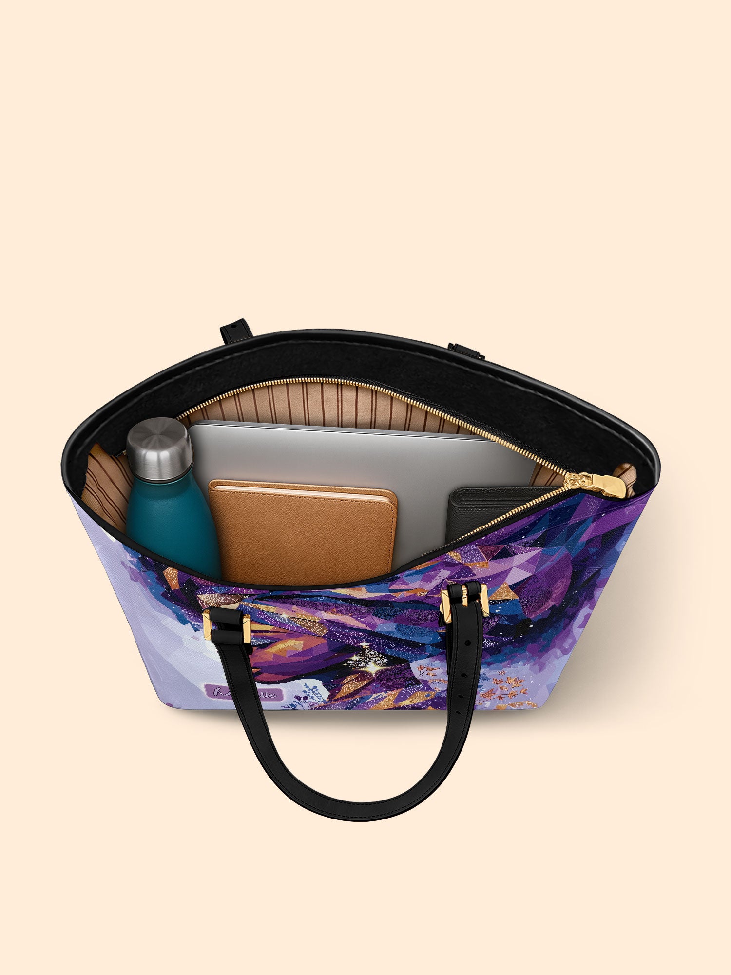 Purple Radiance Sleek Leather Tote