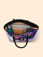 Purple Radiance Sleek Leather Tote