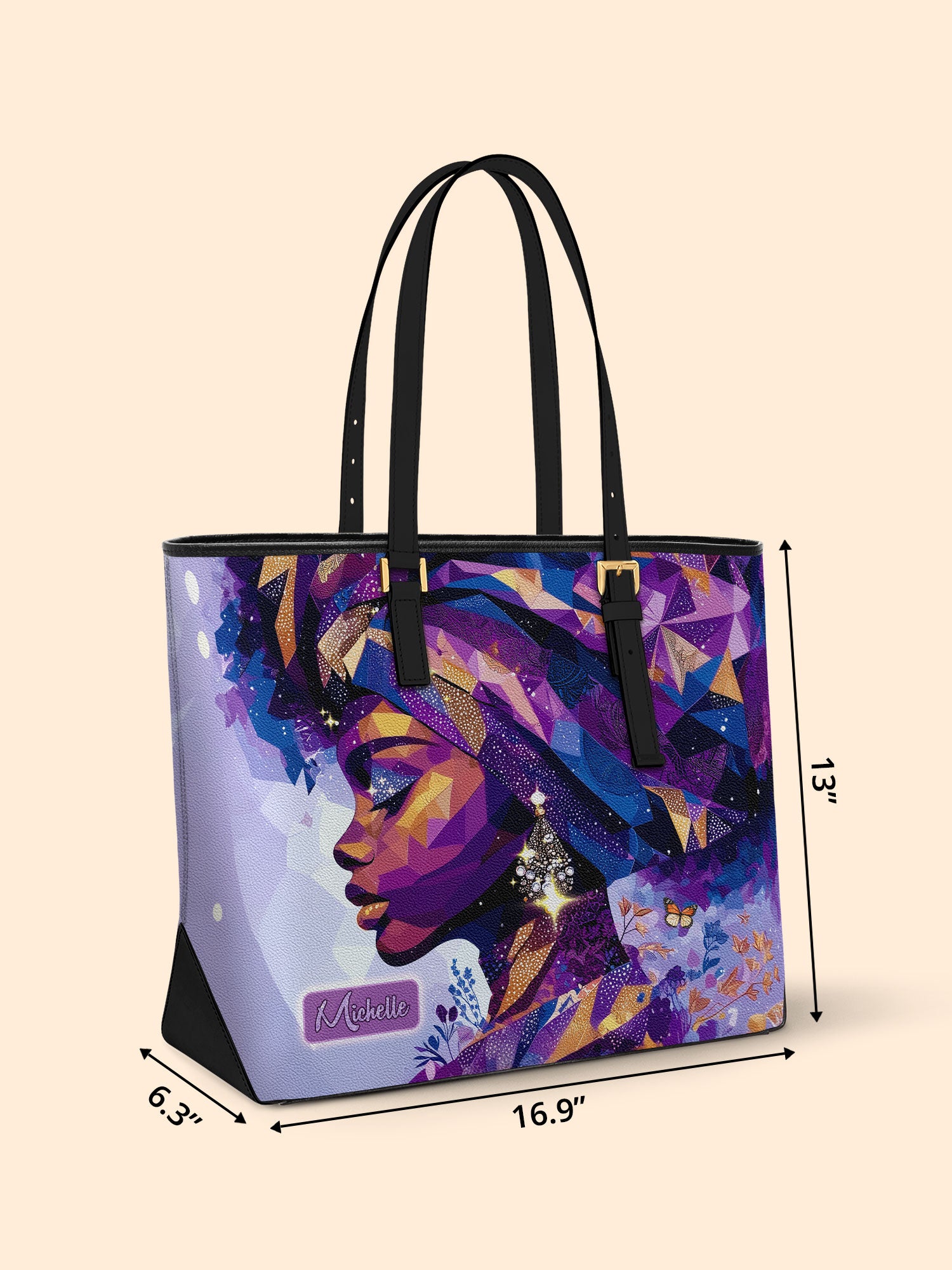 Purple Radiance Sleek Leather Tote