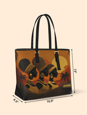 Three African Queens Sleek Leather Tote