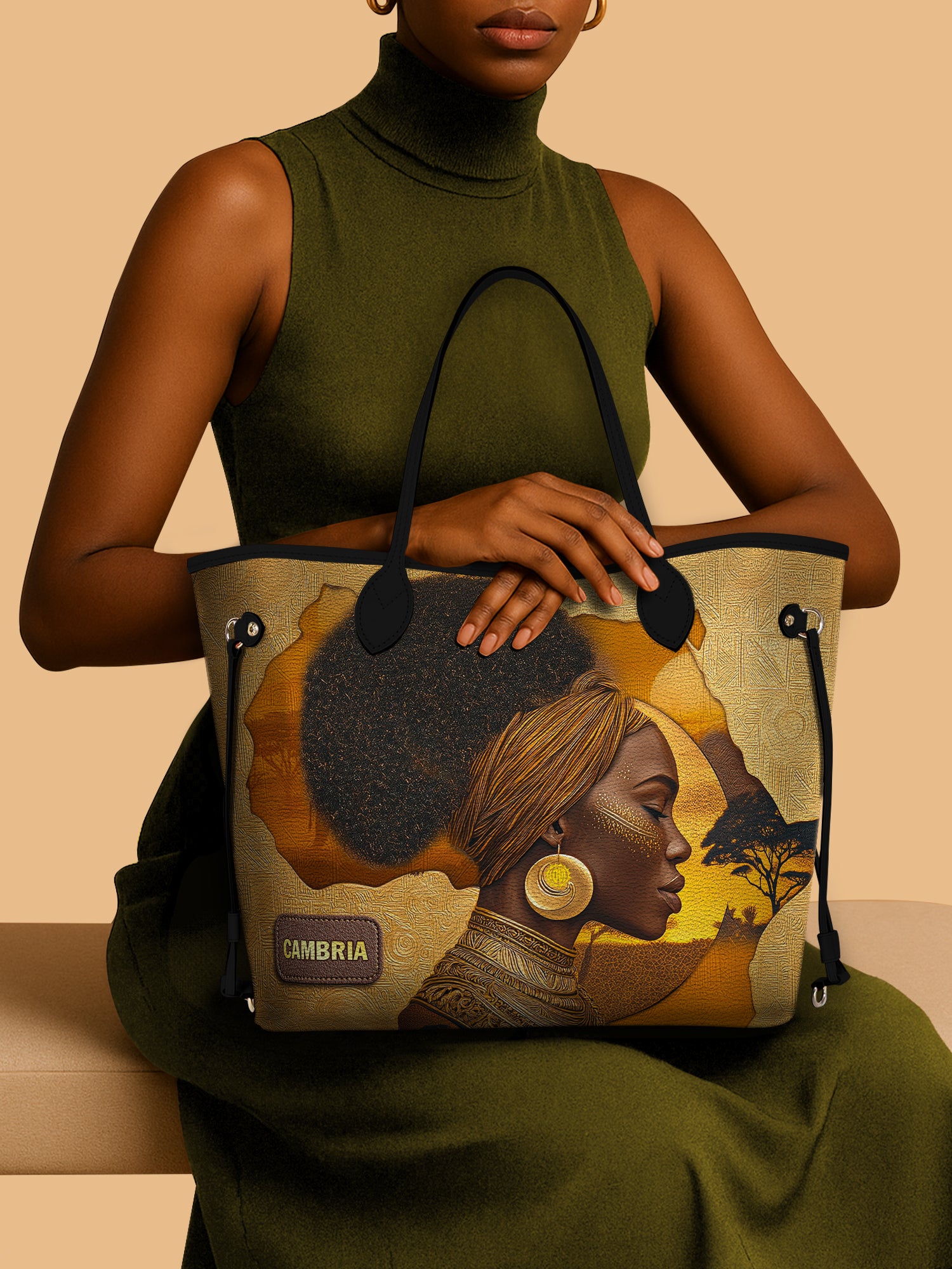 African Tribe Woman Classic Shopper Tote