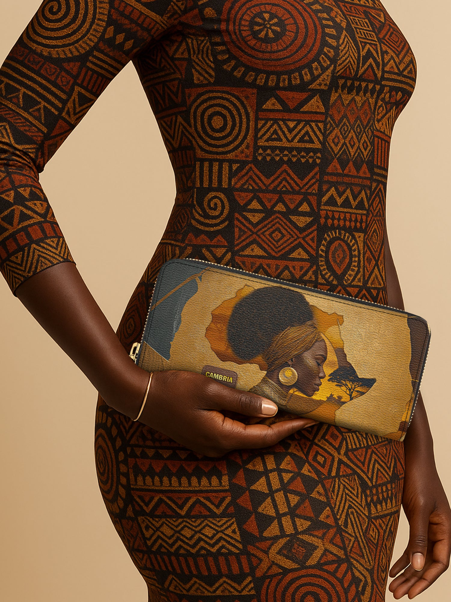 African Tribe Woman Slimline Zippy Wallet