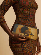 African Tribe Woman Slimline Zippy Wallet