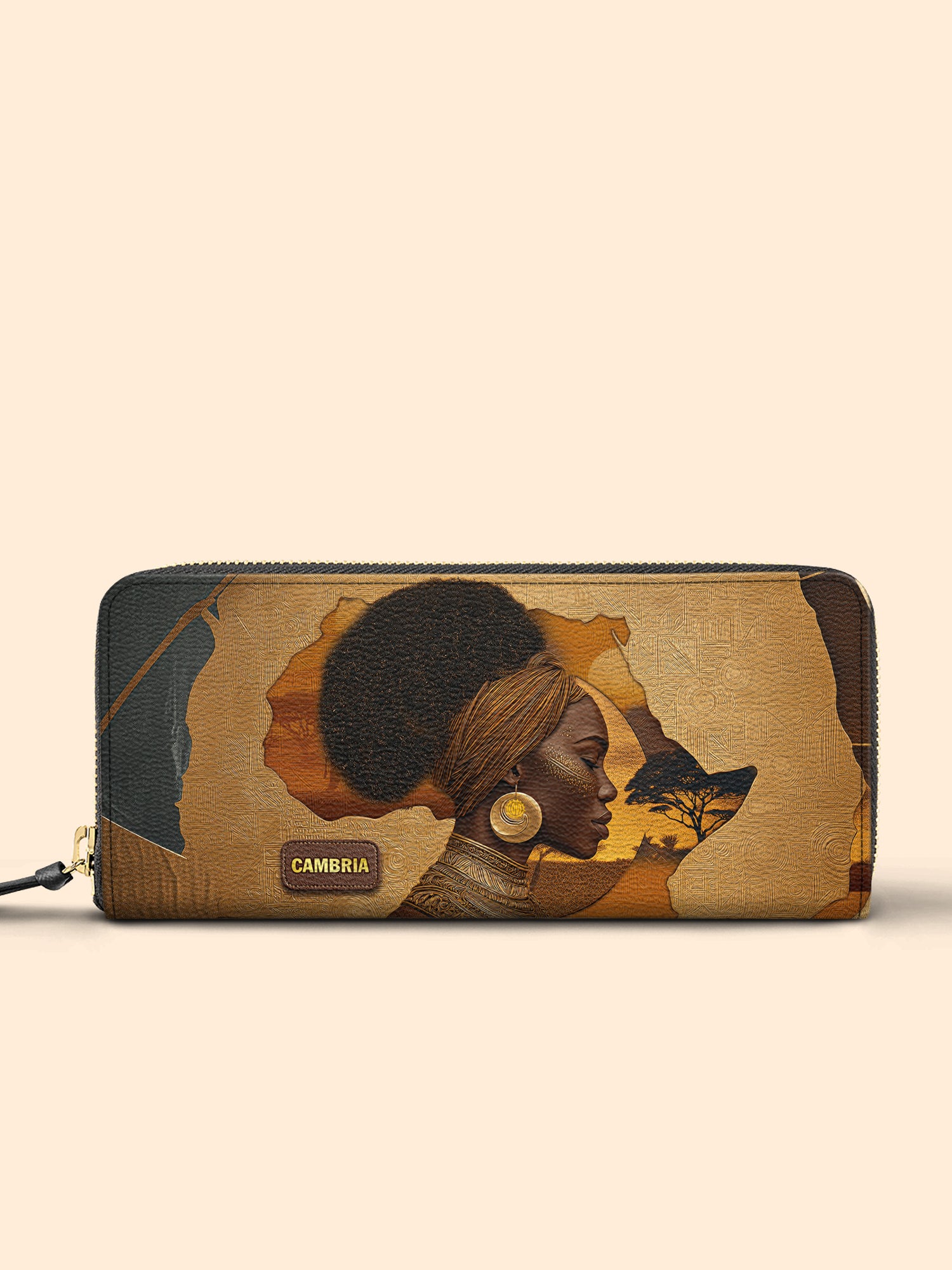 African Tribe Woman Slimline Zippy Wallet