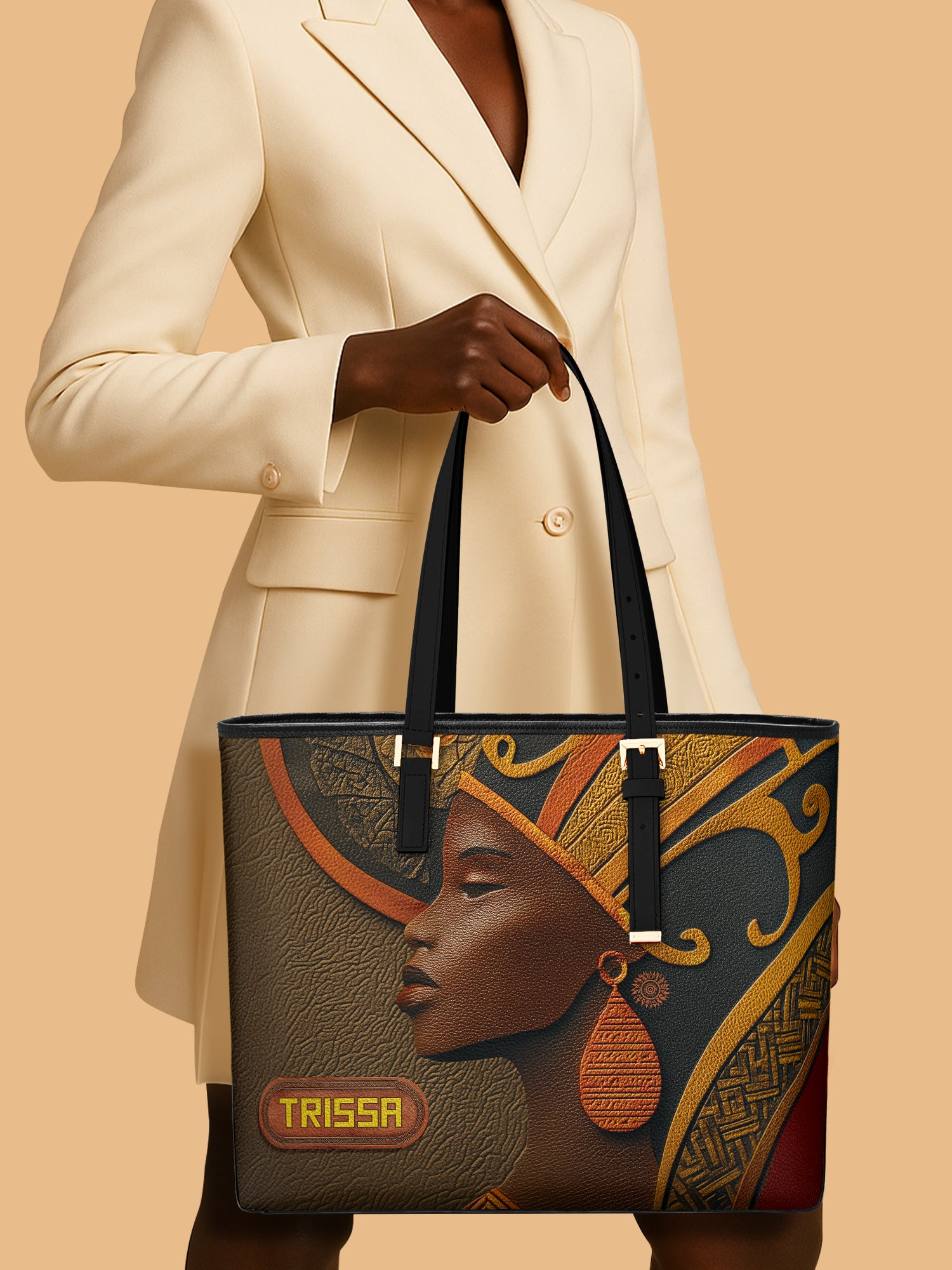 Ebony Reign Sleek Leather Tote