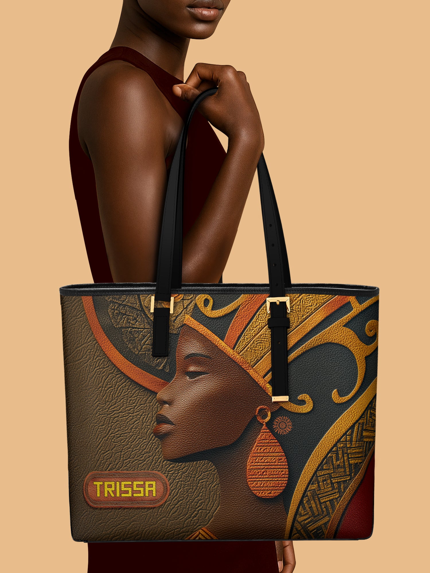 Ebony Reign Sleek Leather Tote
