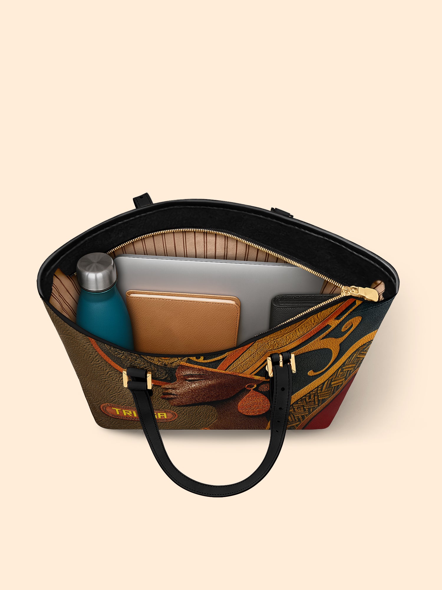 Ebony Reign Sleek Leather Tote