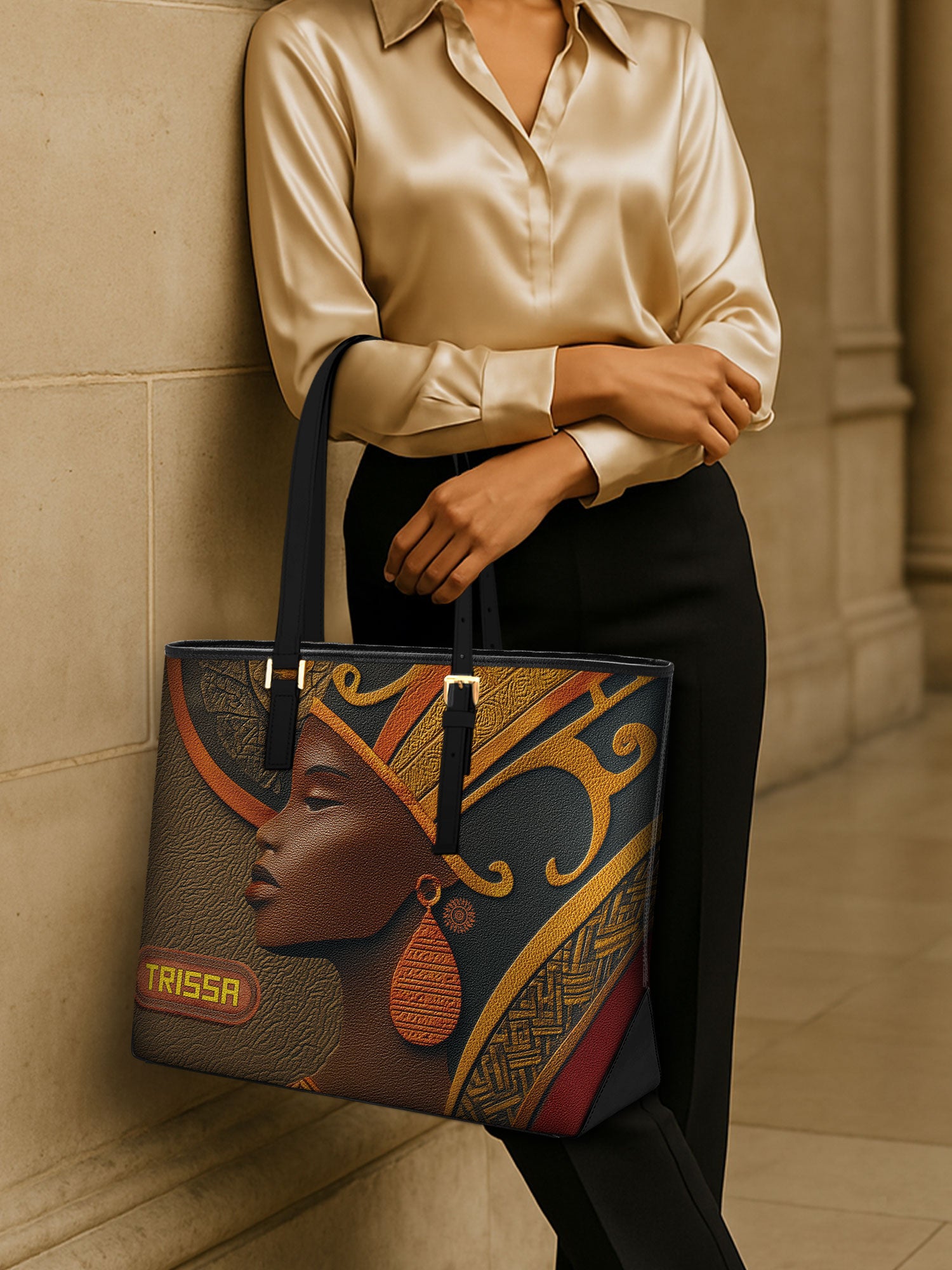Ebony Reign Sleek Leather Tote