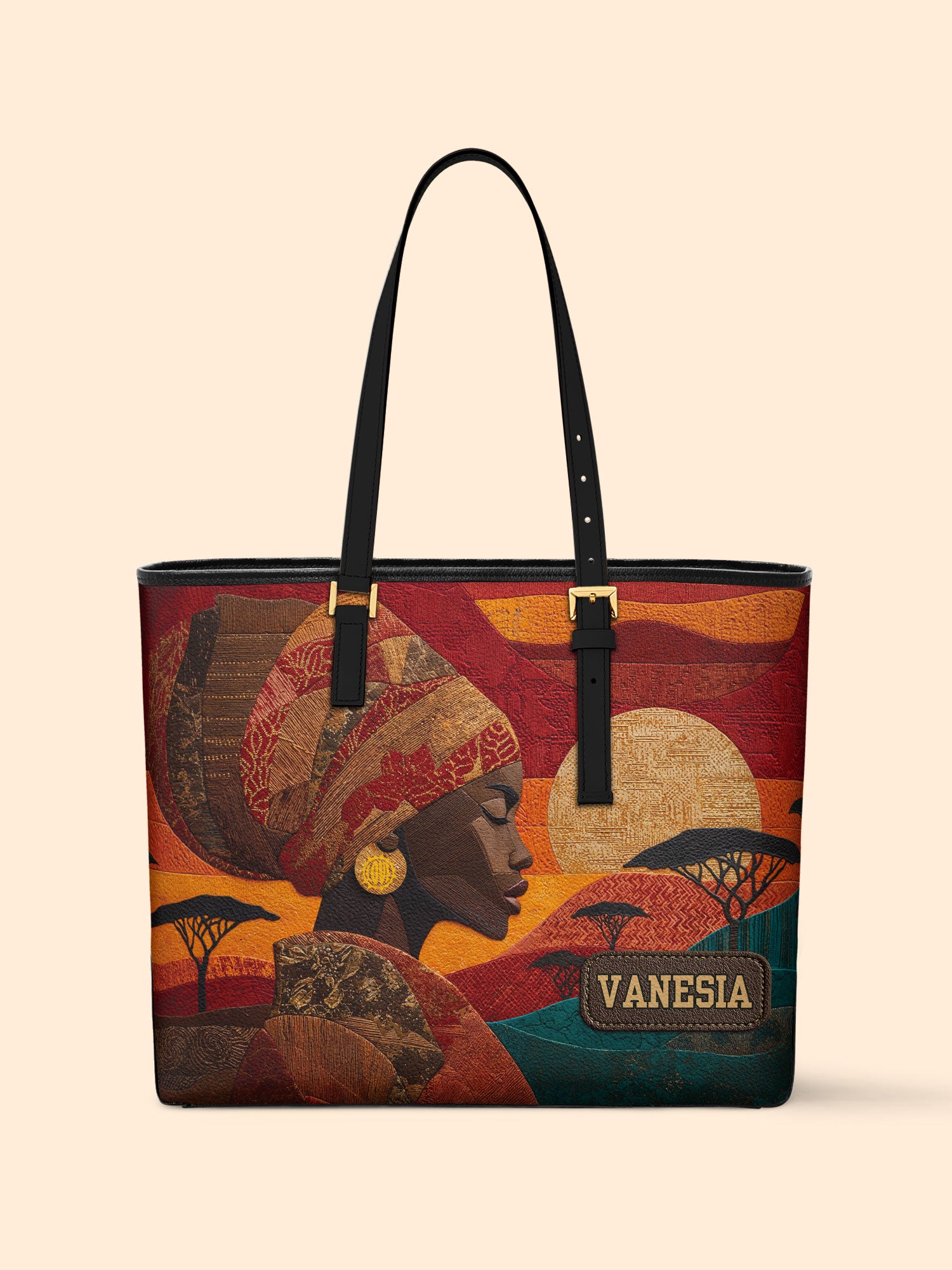 Soul Of The Savannah Sleek Leather Tote