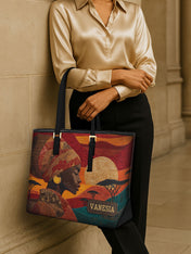 Soul Of The Savannah Sleek Leather Tote