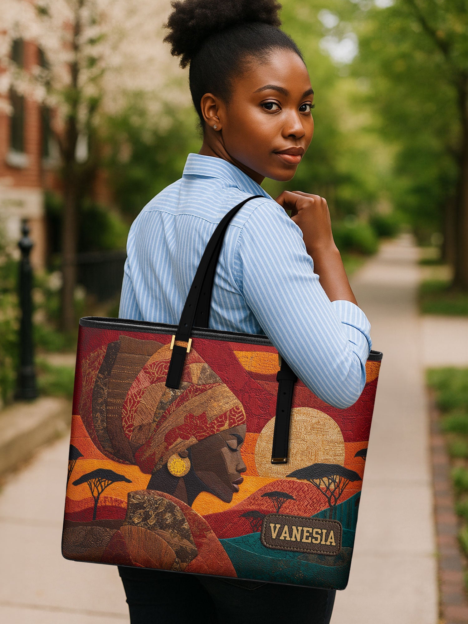 Soul Of The Savannah Sleek Leather Tote