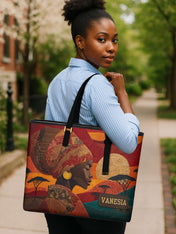 Soul Of The Savannah Sleek Leather Tote